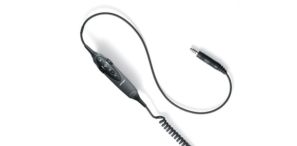 AVIATION HEADSET X® SINGLE HELICOPTER PLUG CABLE WITH DYNAMIC 5 OHMS MICROPHONE  